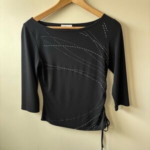 IZ Byer Y2K Side Scrunch Top with Glitter